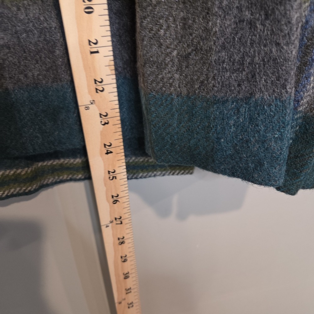 Madison Wardrobe Vintage Plaid Pleated Kilt Skirt Womens M Gray Blue Wool ILGWU - Picture 3 of 4